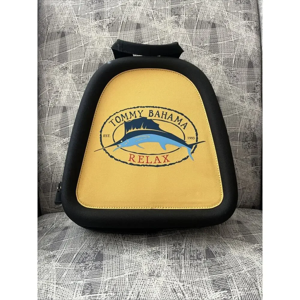 NWT Tommy‎ Bahama Hard Sided Expandable Duffle Bag Black Yellow Travel